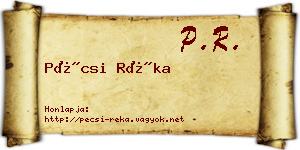Pécsi Réka névjegykártya