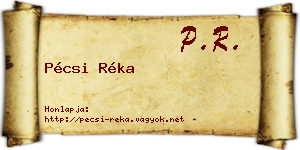 Pécsi Réka névjegykártya