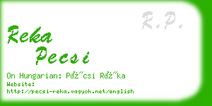 reka pecsi business card